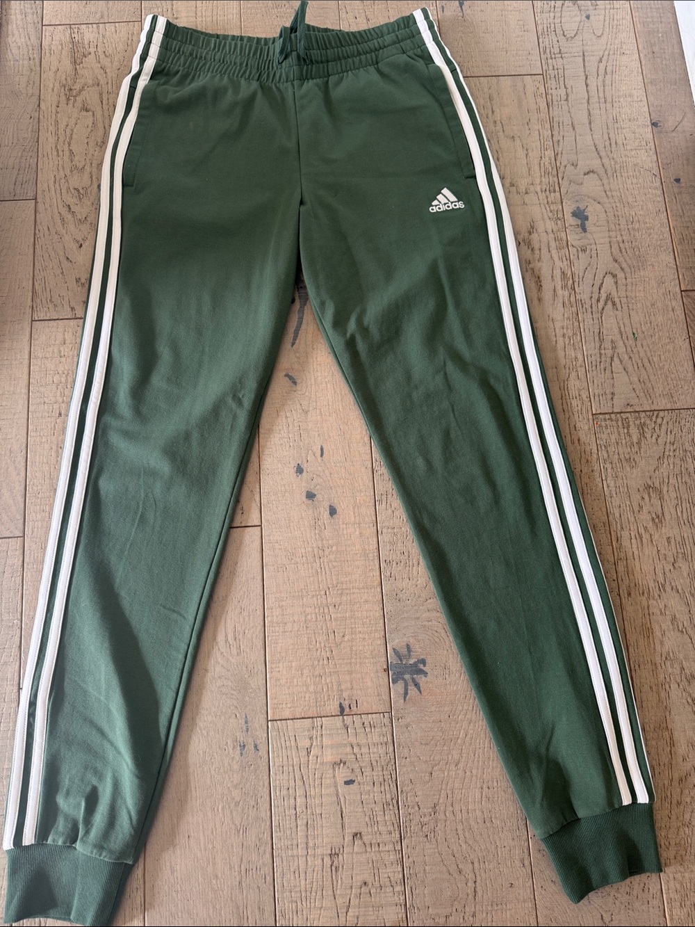 Adidas Green Three-Stripe Track jogger